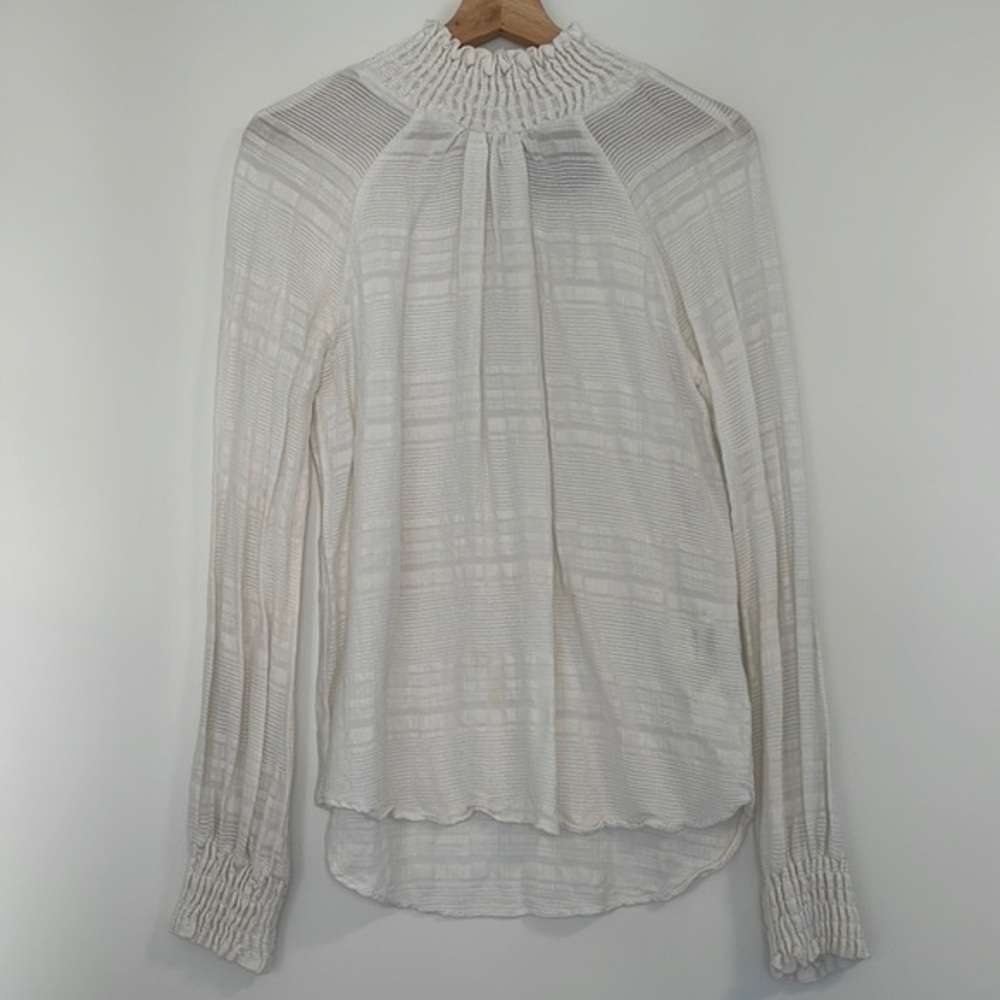 Reformation Mock neck long sleeve blouse